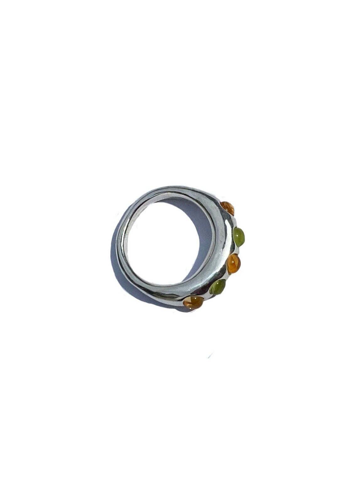 Peridots & Citrines Round Ring