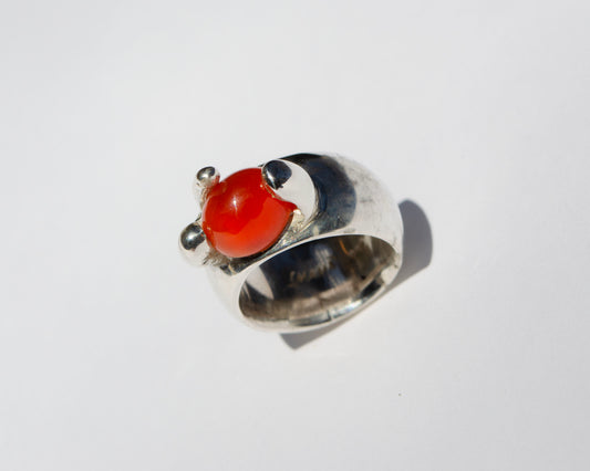 Fire Opal Pinch Ring